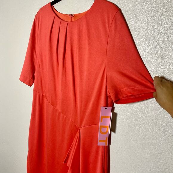 LDT Coral Short Sleeve Sheath Dress size 12 NWT - Picture 12 of 14